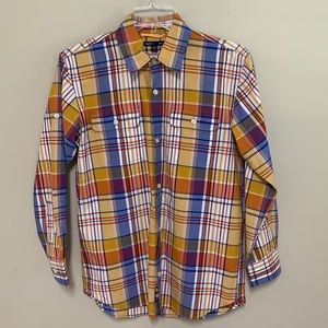 GapKids long sleeve plaid button down shirt